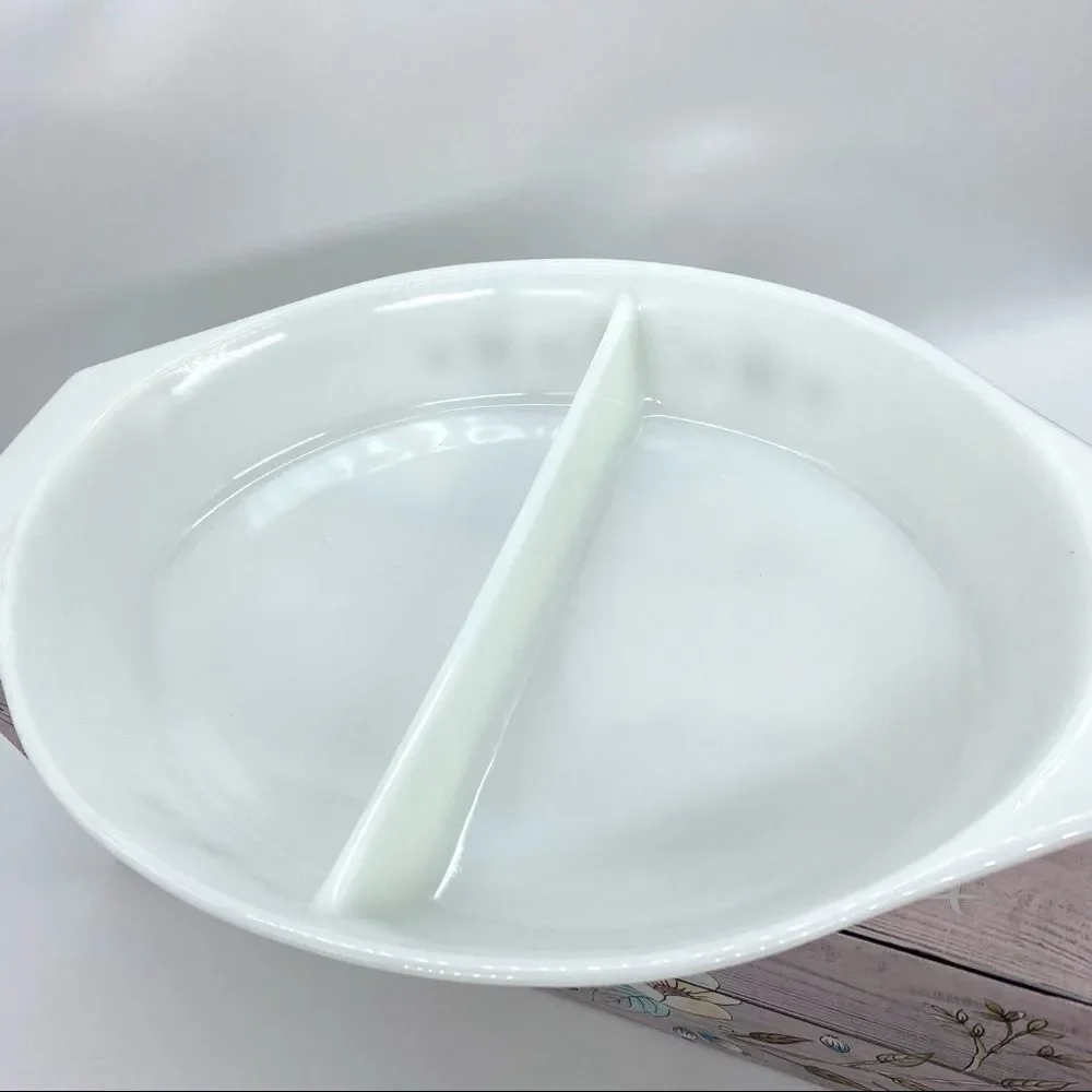 Vintage Pyrex Town and County Divided Casserole Dish